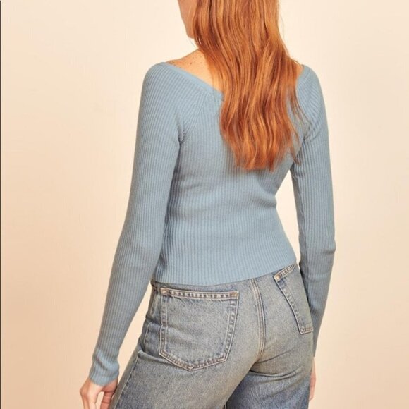 Reformation Faro Sweater in Parisian Blue size S NWT - Picture 2 of 10
